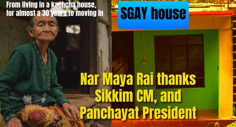 Concrete replaces mud as Nar Maya Rai’s new home nears completion under the Sikkim Garib Awas Yojana.